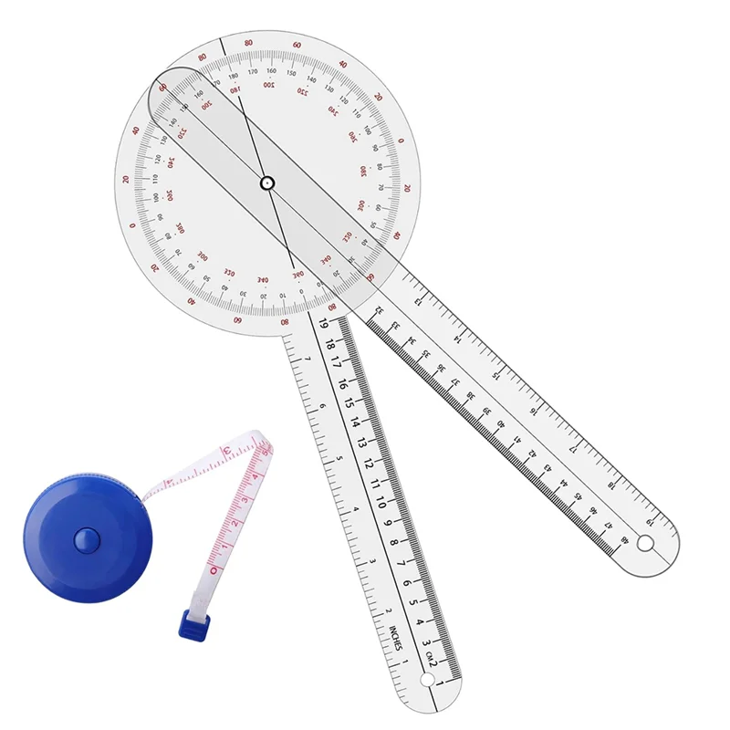 AT44-1Pcs 12 Inch, 360 Degree (Plastic), 1Pc Blue Body Measuring Tape For Professionals Or Physical Therapy Professionals