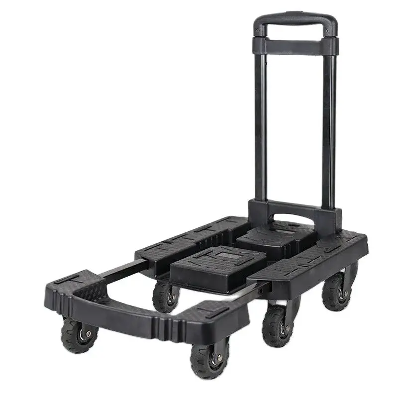 Hand Pulled Flatbed Portable Trailer, Hand Carts, Folding Small Trailer, Moving and Pulling, Material Handling Tools