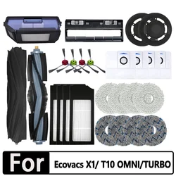 Ecovacs Deebot T10 X1 OMNI TURBO 로봇 진공 청소기 부품 걸레 먼지 봉투 헤파 필터 메인 사이드 브러시 쓰레기통 액세서리