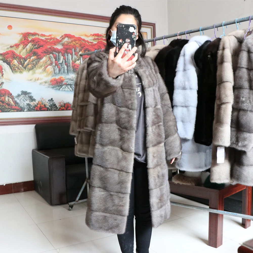 Fancy Rani Real Fur Coat Russia Style Ladies Fashion Mink Coats Genuine Mink Fur Coat From Full Pelt Natural Fur Jackets