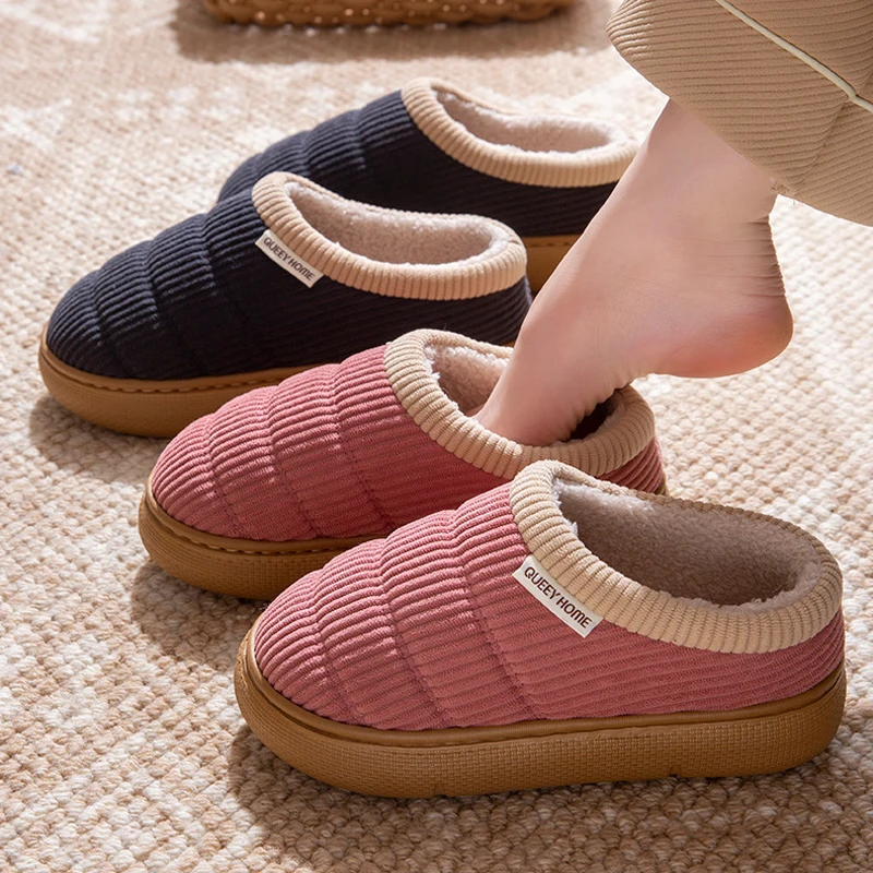 

Домашние пушистые тапочки, мужские зимние теплые плюшевые нескользящие домашние туфли на плоской подошве, женская пушистая удобная удобная обувь