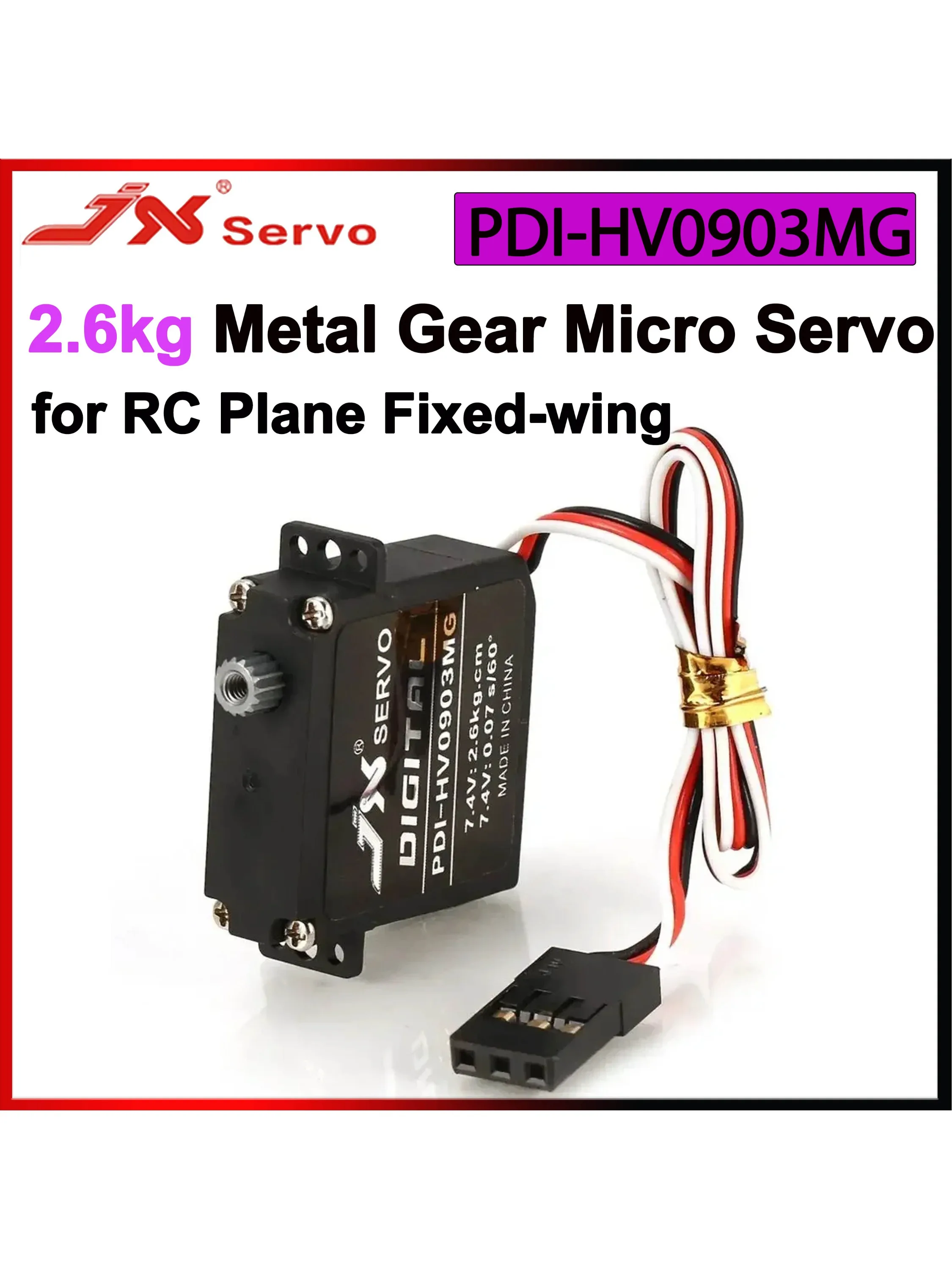 JX PDI-HV0903MG 2,6 kg Mini Mirco Servo Metal Gear Coreless Motor voor RC Auto Vliegtuig Racing Drone Vaste vleugel Robot Speelgoed Model Deel - afbeelding 2
