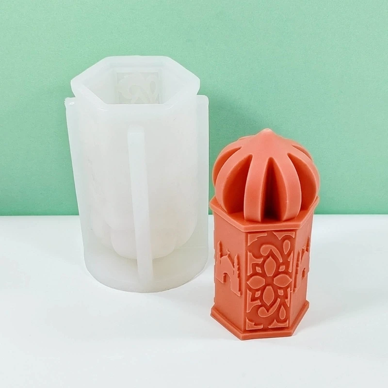 Stampo in silicone Eid Gesso Resina Sapone Stampi per candele Musulmani Moschea Stampo in gesso Fai da te