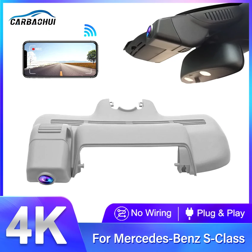 

4K видеорегистратор 2160P Plug And Play Wi-Fi Автомобильная камера видеорегистратора для Mercedes Benz S Class w220 w221 S320 S350 S400 S450 S500 S600 2014-2017