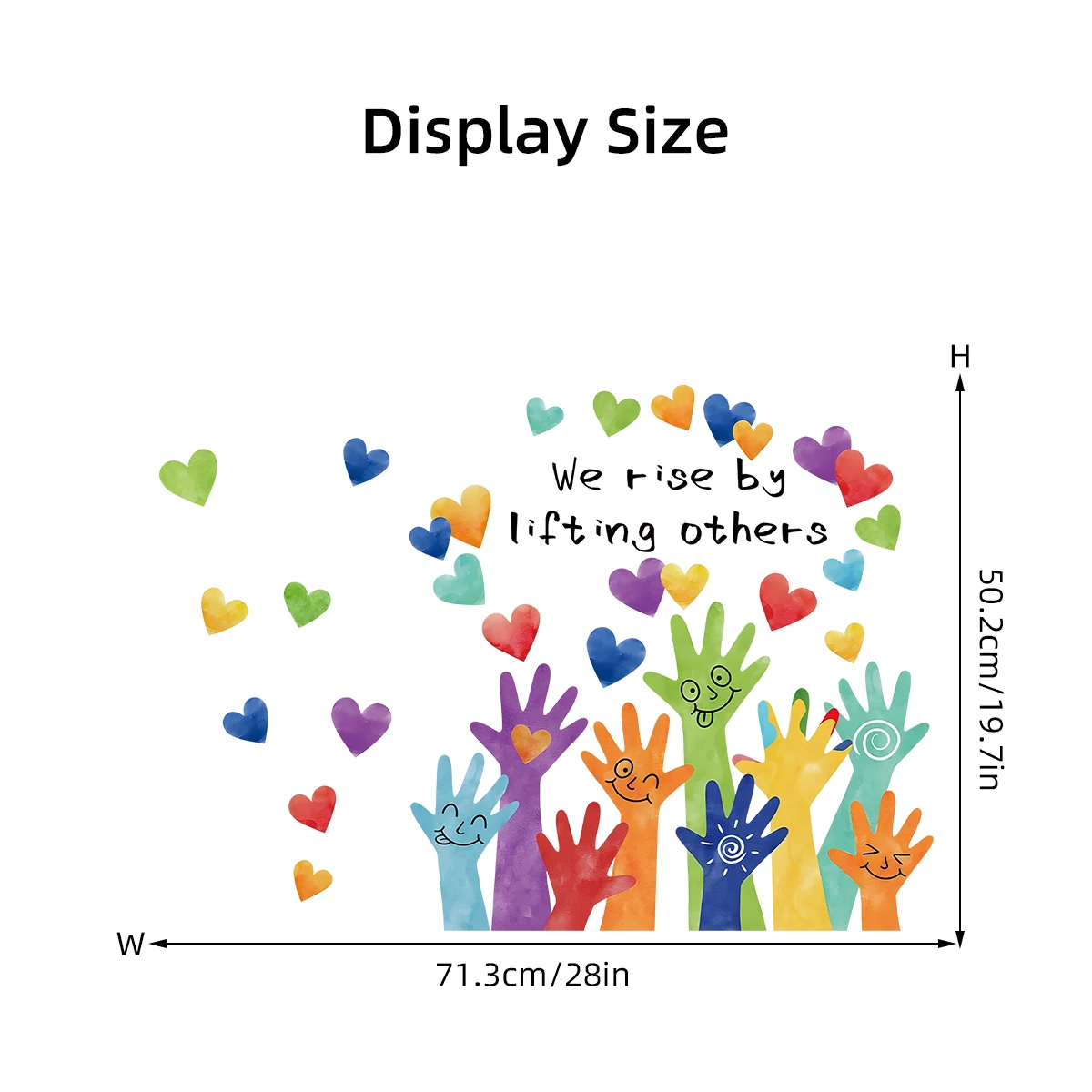 Cartoon Cute Palm Graffiti Multi Color Love Wall Stickers for Kids Room Classroom Baby Nursery Home Decor Decoration Wall Decals