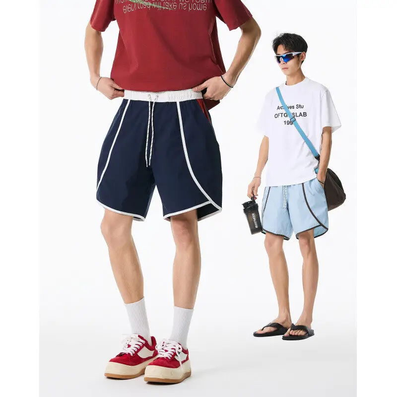 Pantalones cortos informales de verano para hombre, pantalones cortos deportivos transpirables de secado rápido, holgados, para correr, gimnasio, cómodos, tela ligera