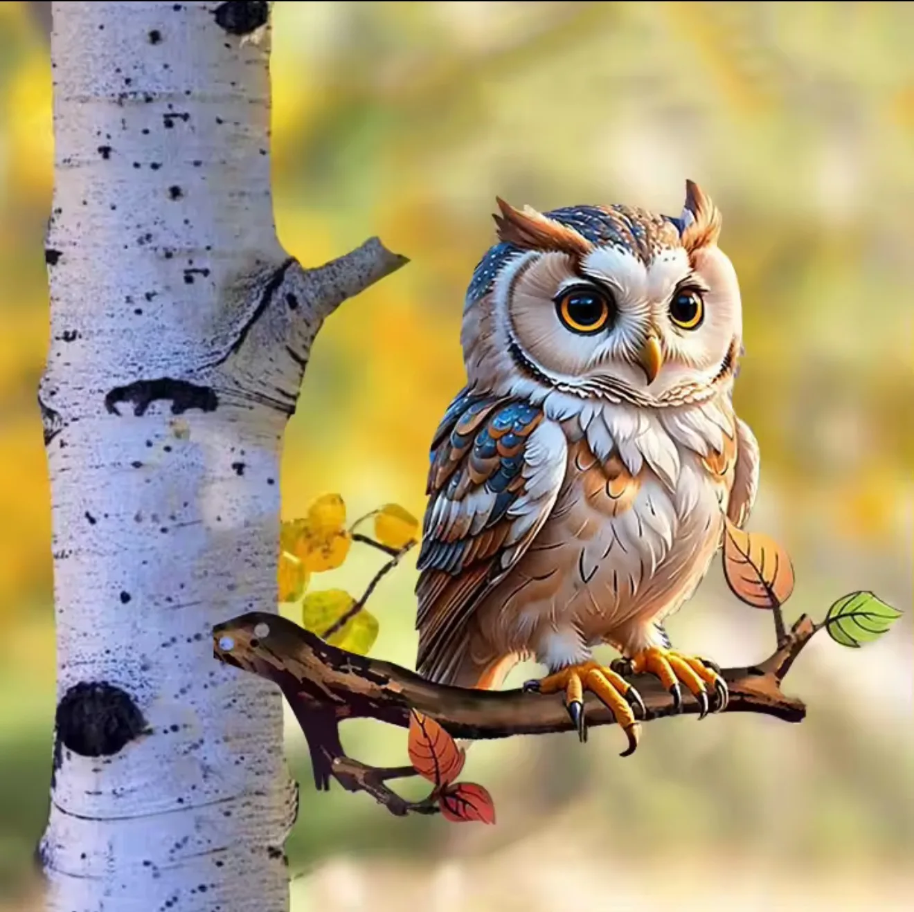 [Iron Owl Country Decor] 1pc Metal Country Iron Owl Outdoor Wall Decor -Garden Villa Courtyard Hanging Decoration