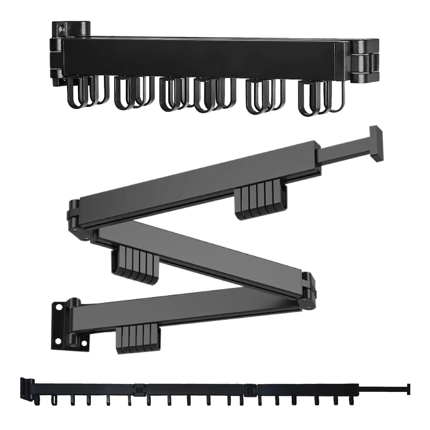 Foldable Wall Mounted Clothes Drying Rack Heavy Duty Collapsible Laundry Rack With Hooks Indoor Outdoor Use