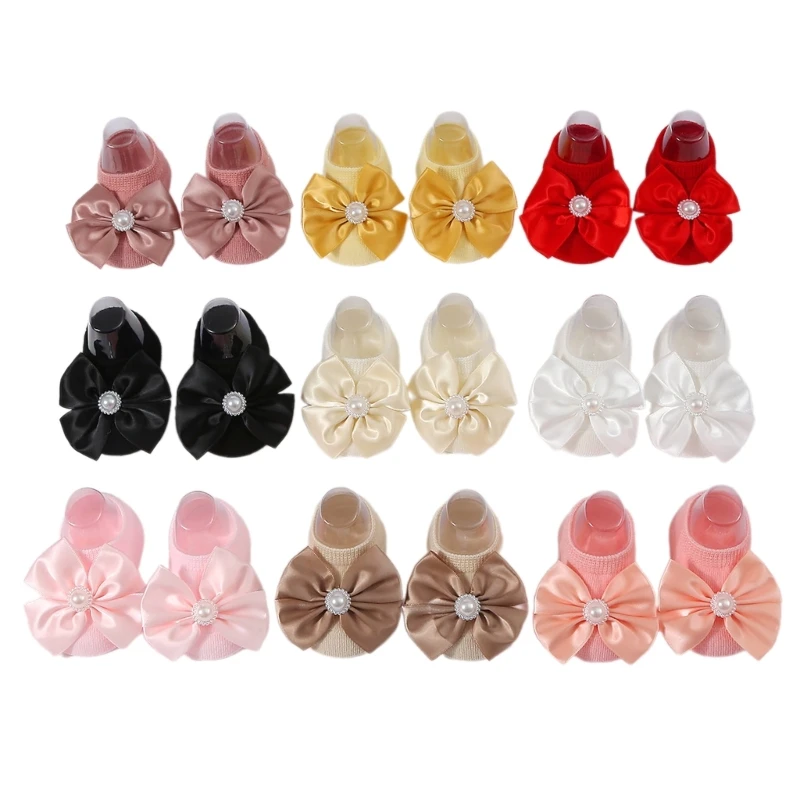 2Pcs/Set Baby Socks Bowknot Headband Set Newborns Hair Band & Socks