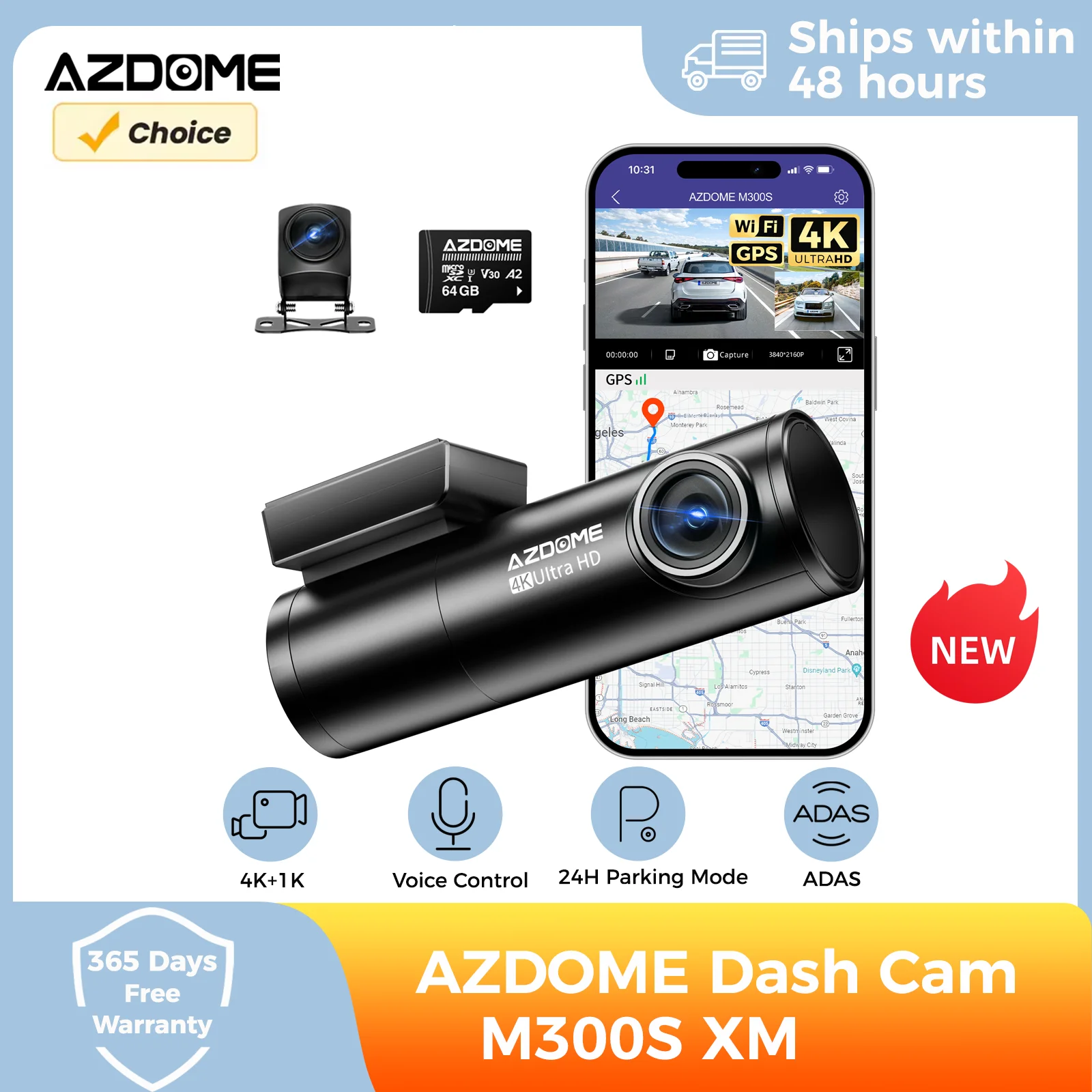 Azdome Dash Cam 4K …
