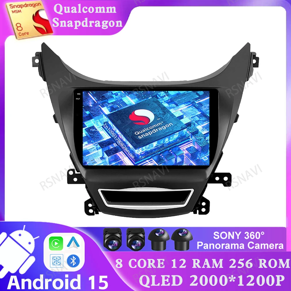 

Android 15 for Hyundai Elantra Avante I35 2011-2016 Car Radio Viedo Player Head Unit Navigation BT 5G WIFI 4G LTE Stereo DVD