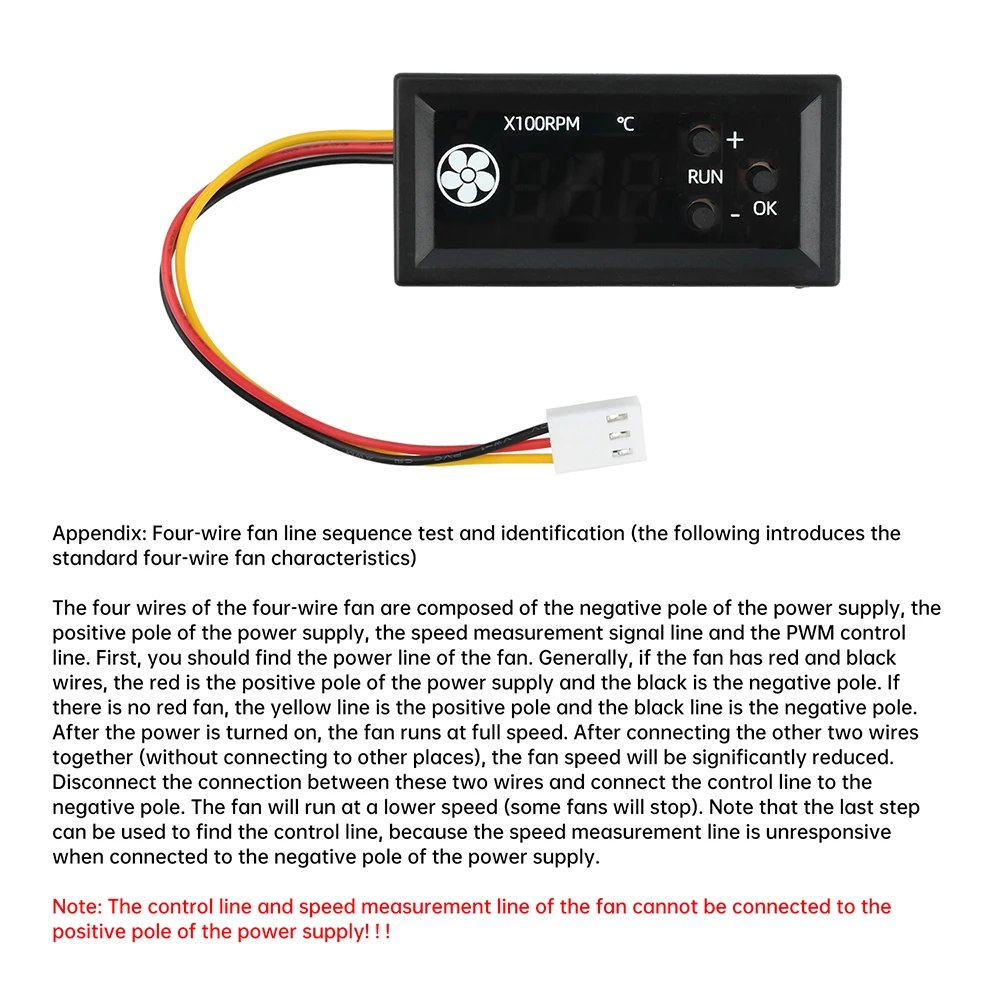 4-Draht-PWM-Lüfterthermostat 12V 3A Drehzahlregler mit Mehrfachfühler für PC-Gehäuse Industriekühlung – Detail 9