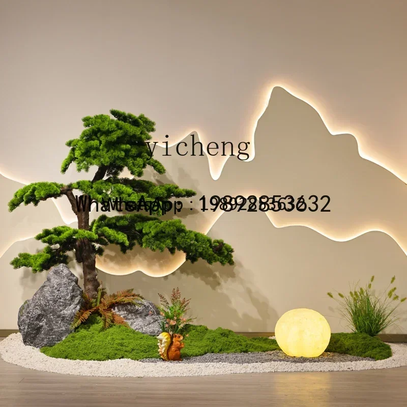 

landscaping under the stairs simulation entrance large ornaments villa courtyard floor landscape