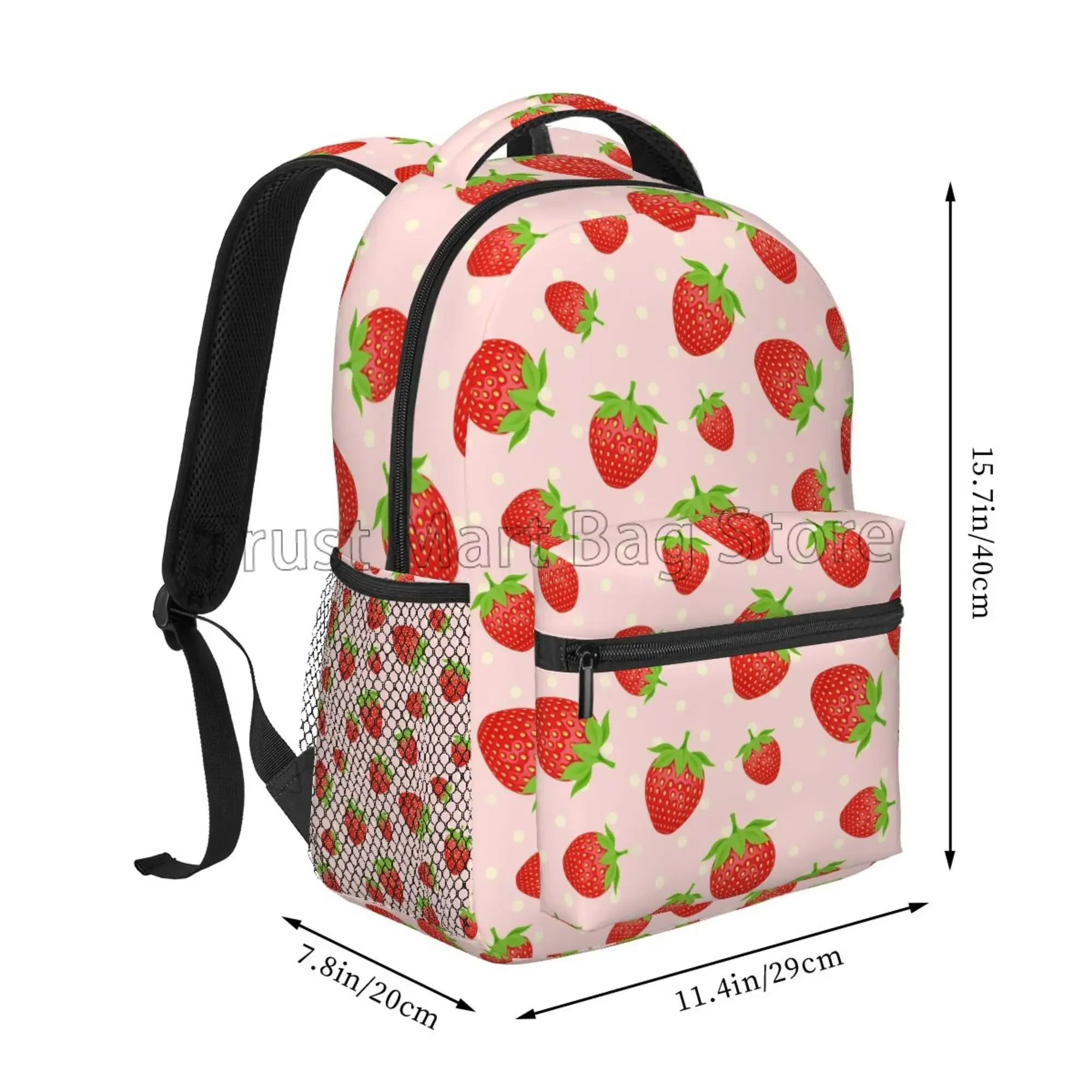 Strawberry Laptop Backpack for Women Girls School Work Business Travel Computer Backpacks College Bookbag Fit 15.6 Inch Notebook