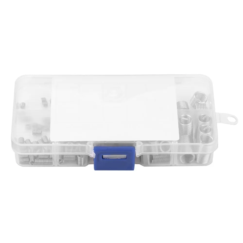 

150 шт. Комплект вставок для ремонта резьбы из нержавеющей стали 304. Конструкция спиральной проволоки M3, M4, M5, M6, M8. Вставка типа HeliCoil. Стальная оболочка.