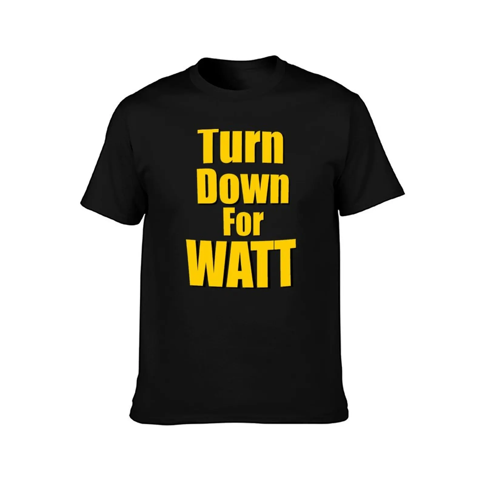 Turn Down for WATT T-Shirt, Summer Casual Cotton Tee, Oversized Streetwear Tops, Vintage Graphic Print, Loose Fit Short Sleeve