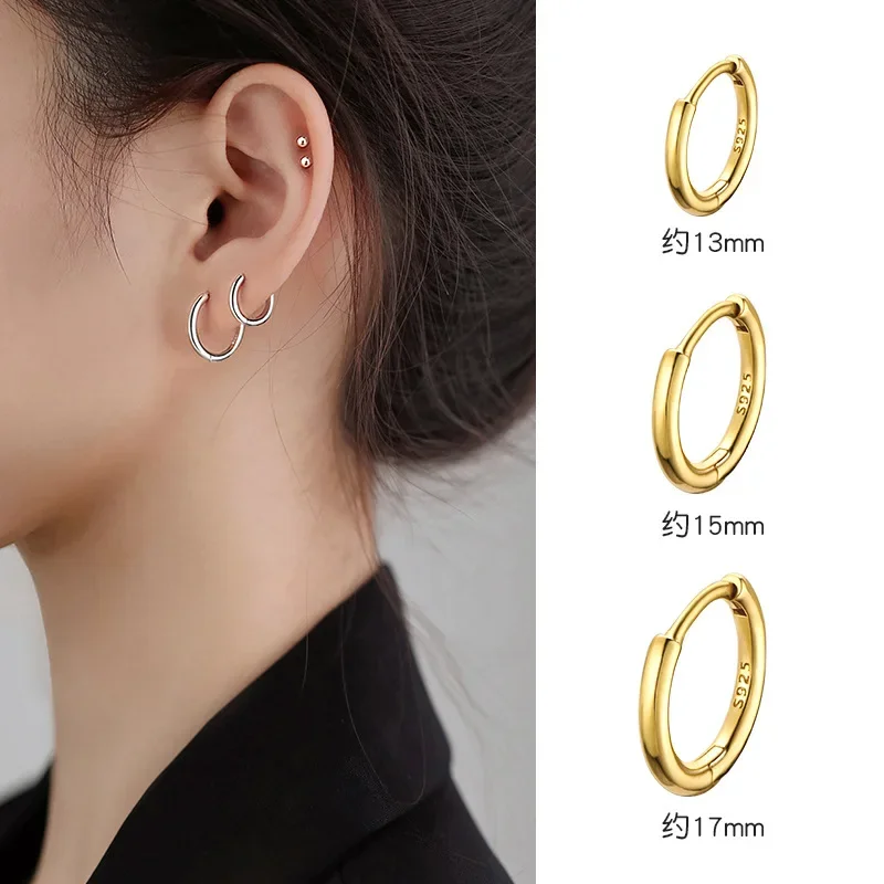 925 Sterling Silver Gold hoop Earring Creative Hot Sexy Jewelry For Women Gift Customized