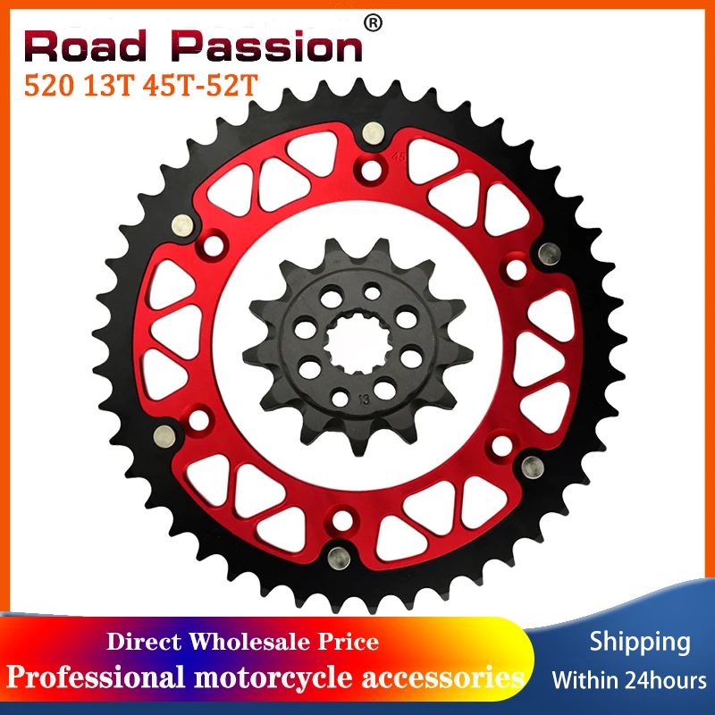 

Road Passion Motorcycle 520 45T ~ 52T 13T Front Rear Sprocket Chain Wheel For HONDA XR250R XR250 XR 250 R 1996 - 2005