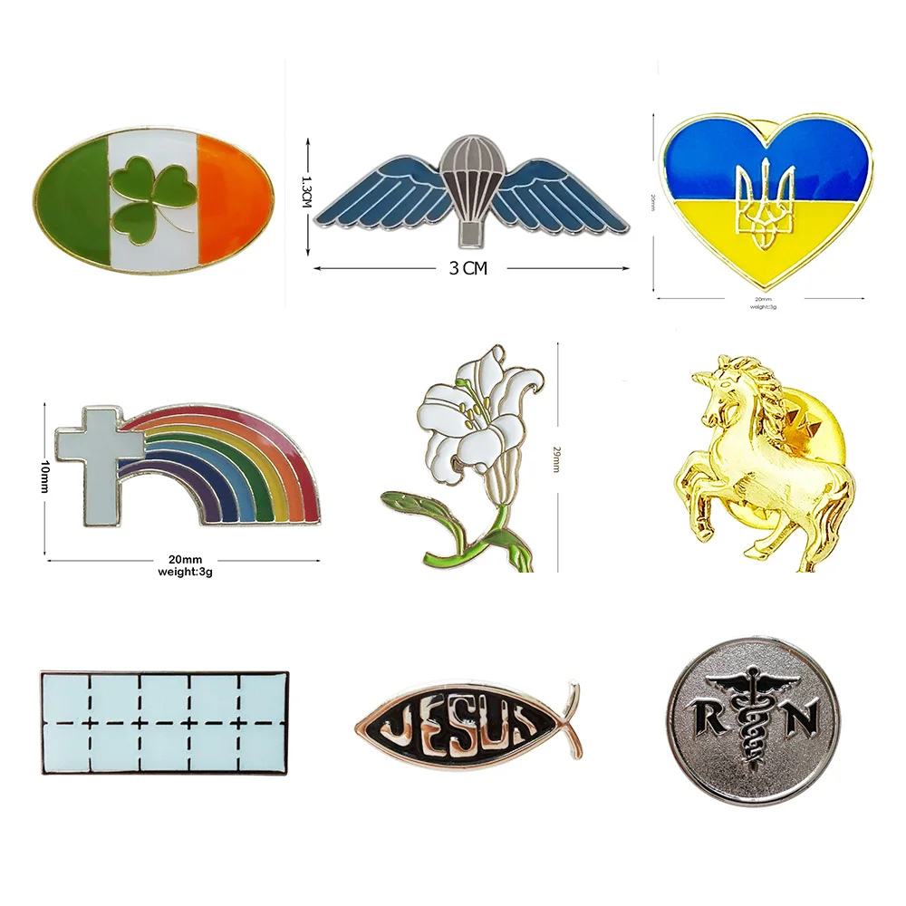 Cute Jesus R & N Lily Hot Balloon Parachute Wings Rainbow Cross Lapel Pin Ukraine Metal Badge Brooch Gifts