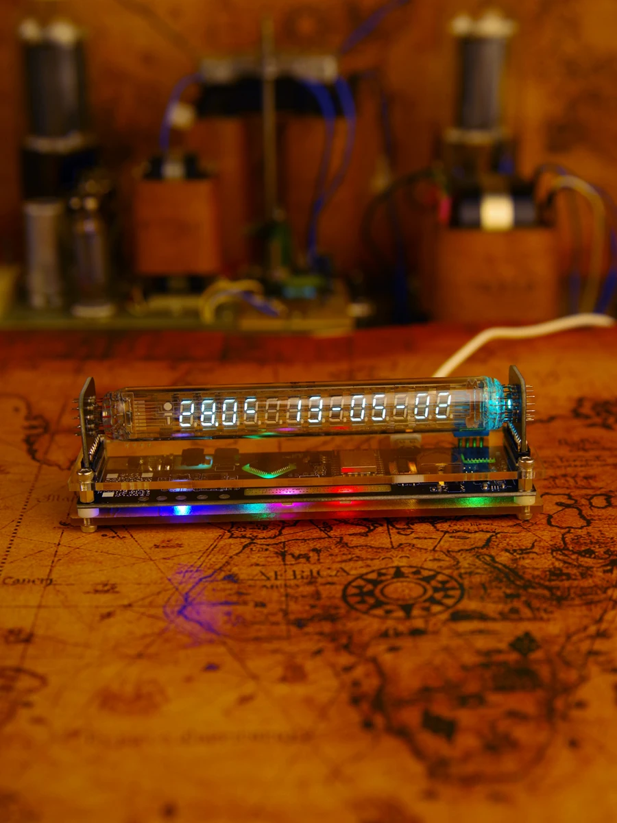 Fluorescent tube clock retro tech desktop