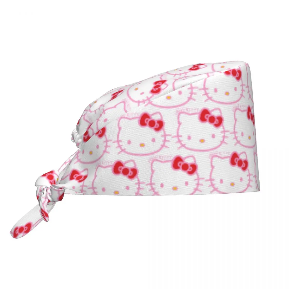 

Пользовательские розовые мультяшные шапки Sanrio Hello Kitty Scrubs, хирургические шапки для женщин и мужчин, кепка для операционной, шляпы оператора, шляпа для лабораторных работ