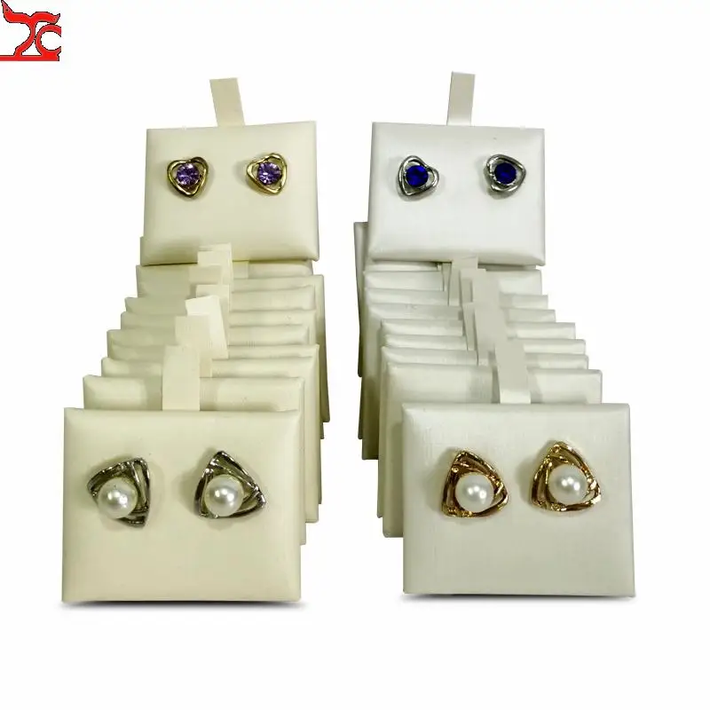 10/20/50 Pcs/lot Earring Pendant White Puff Card Jewelry Case Display Pads 5X4cm 2