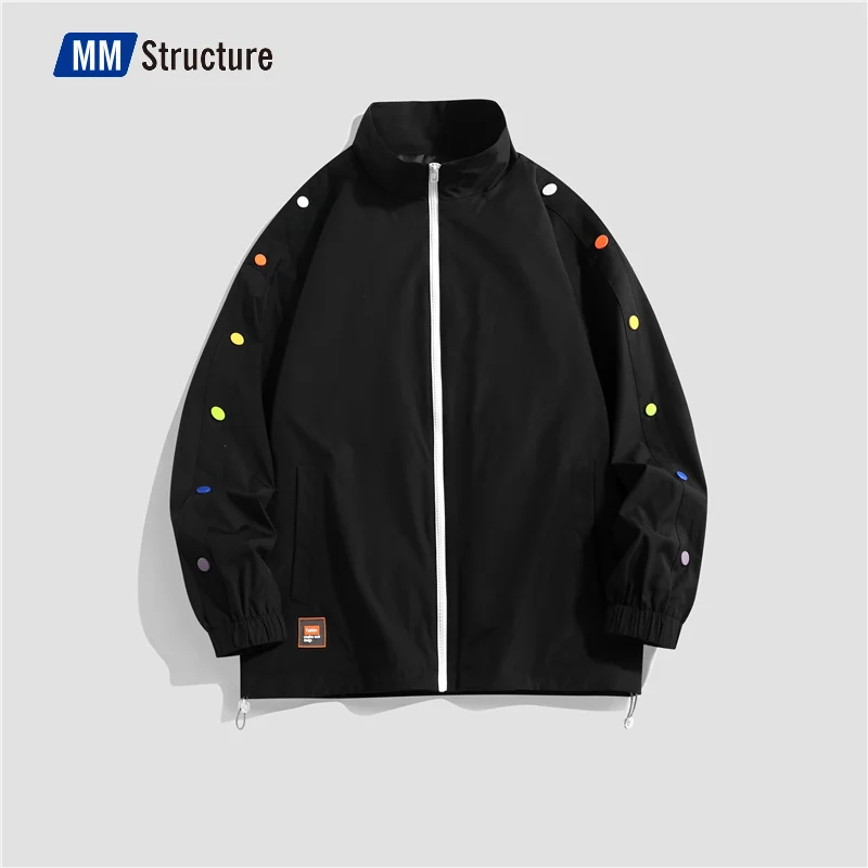 

2022 Preppy Style All-match Breathable Windbreaker Personality Embellishment Man Coat Student Sports Fashion Technical Jacket