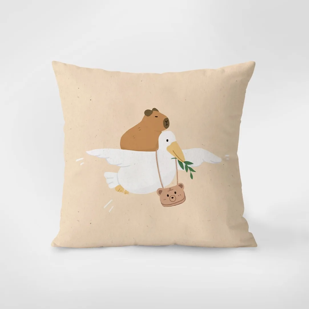 Cute Capybara Pillowcase Dormitory Decoration Office Living Room Sofa Home Pillowcase