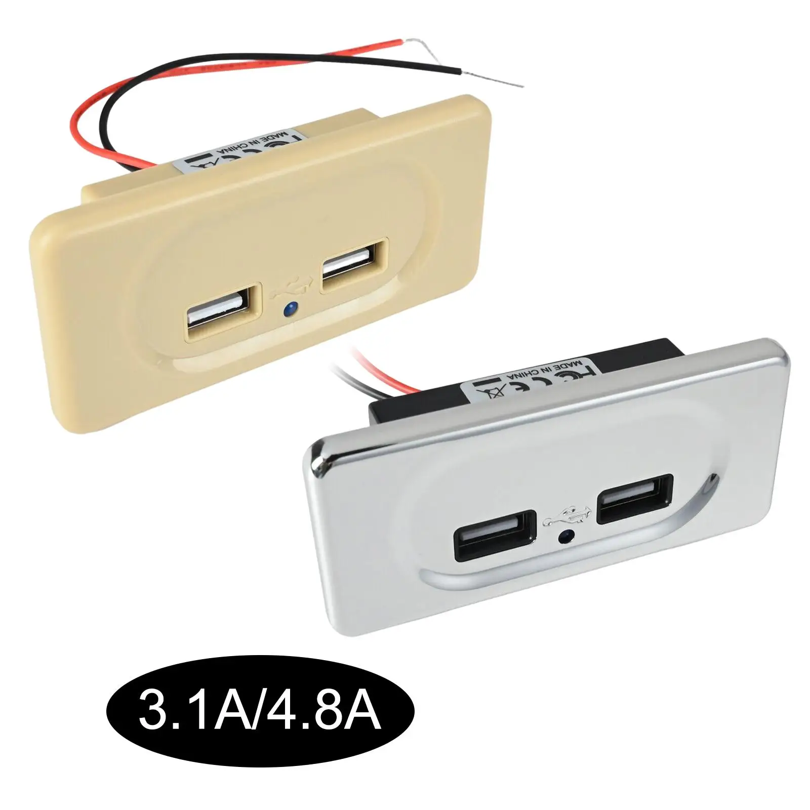 

Car Dual USB Charger Socket Universal USB Outlet Panel for Car Boat RV