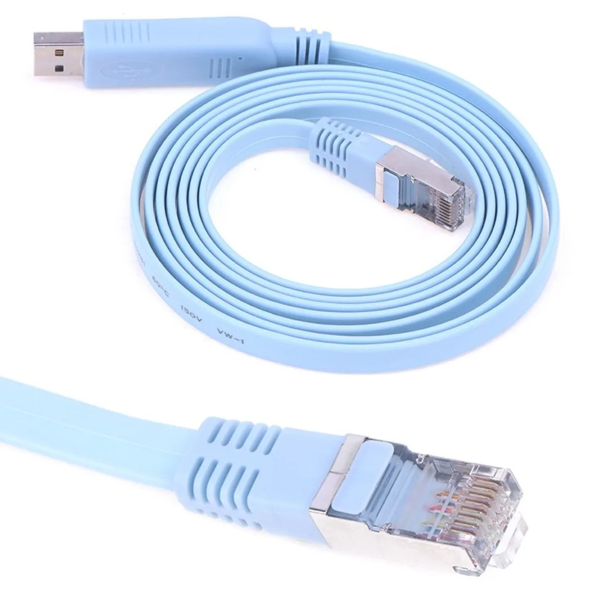 High Quality Blue 1.8M USB To RJ45 USB To RS232 Serial To RJ45 CAT5 Console Adapter Cable Cord For Cisco Routers