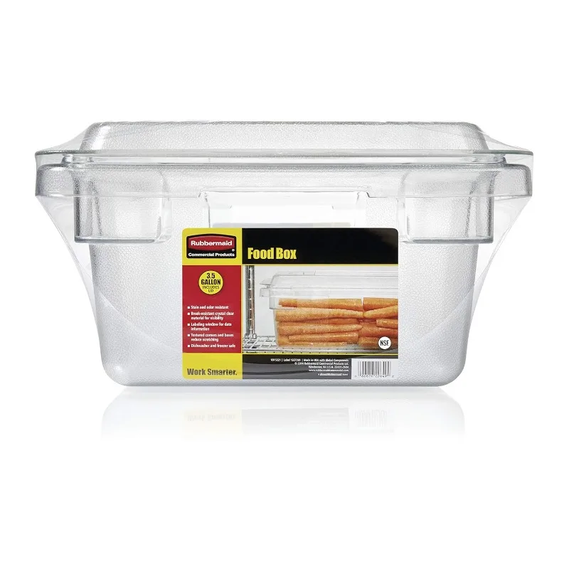 1815321 Food/Tote Box Storage Container with Lid, Plastic, Clear (Container and Lid)