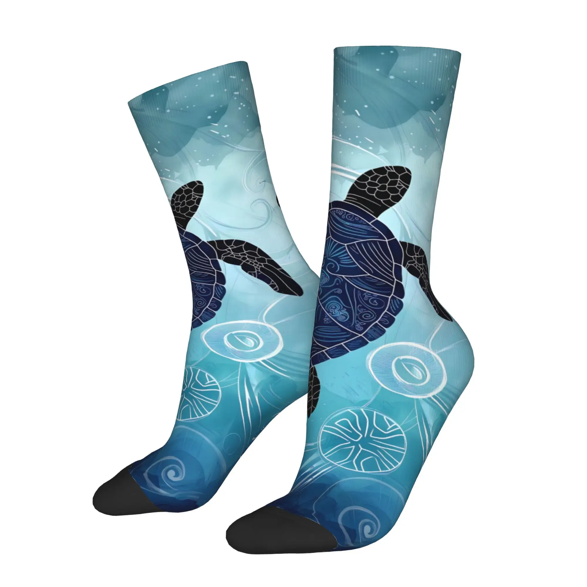 

Turtle Swimming Sock Printed Man Polyester Fashion Popular