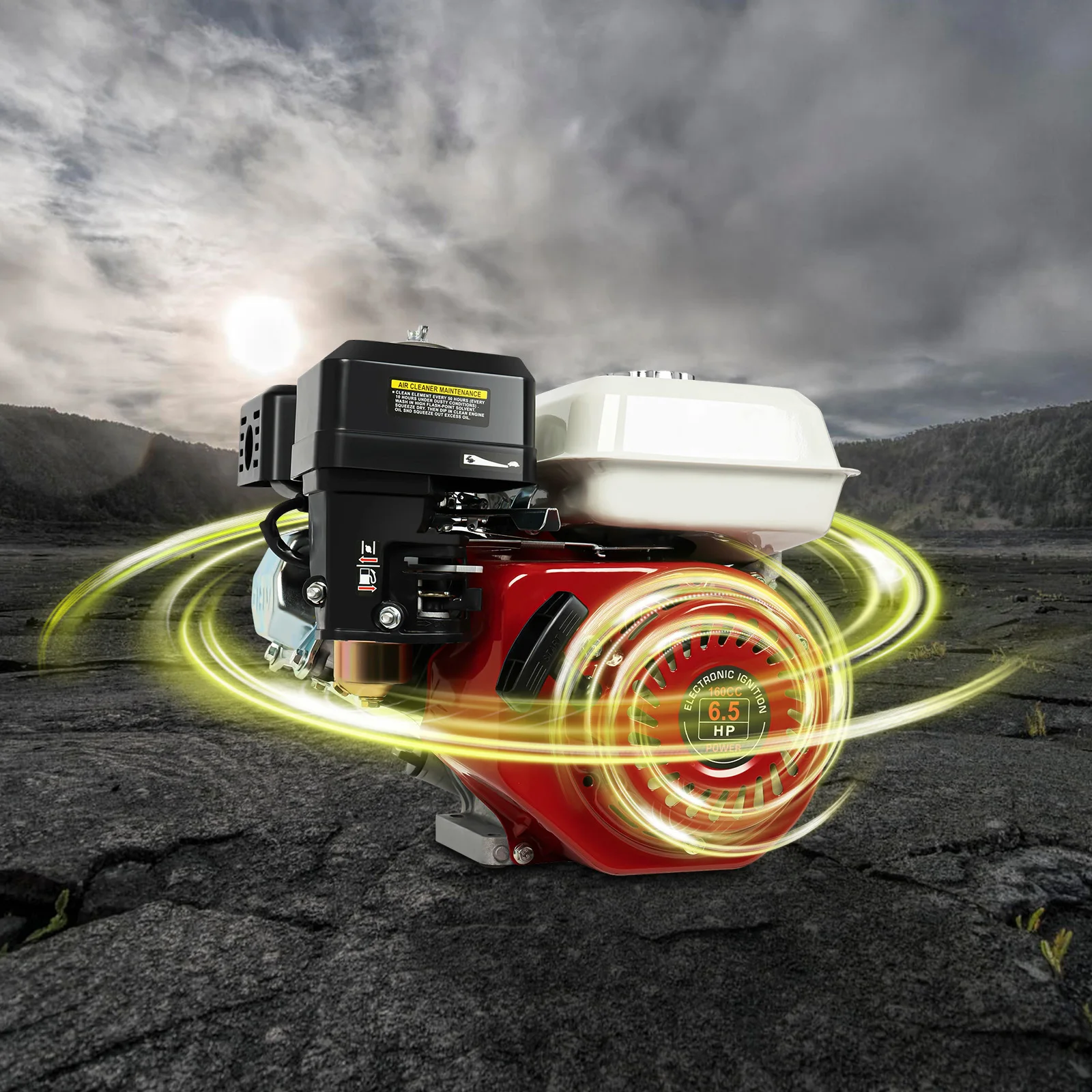 160cc 6.5HP 4-Stroke Gasoline Engine, Air Cooled OHV Pull Start Engine for Honda GX160 Go Kart