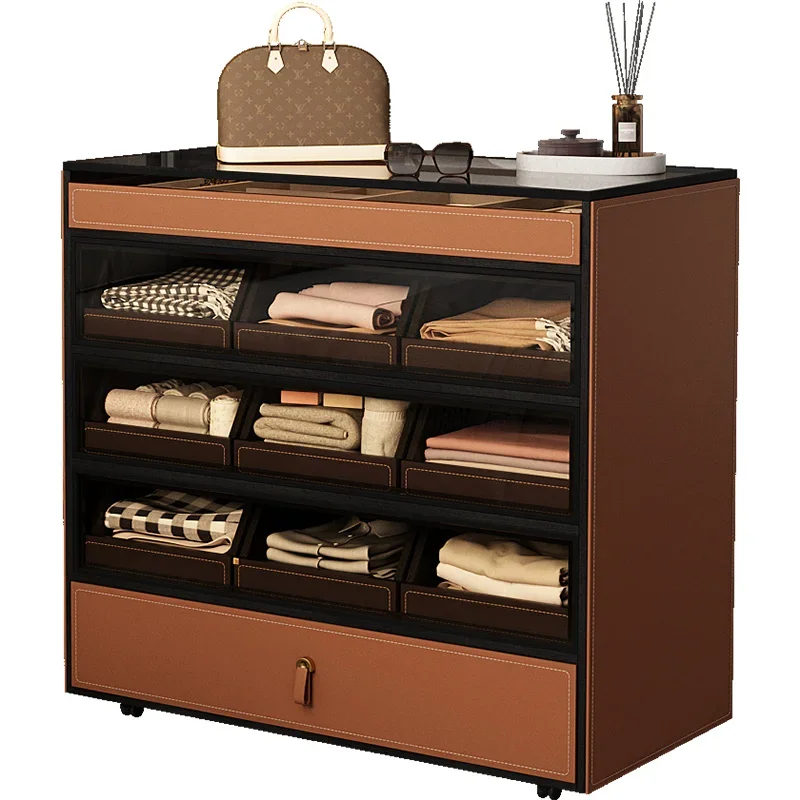 

Современный простой шкаф средней длины, гардеробная в спальне, витрина для ювелирных изделий, двусторонний сундук для хранения вещей