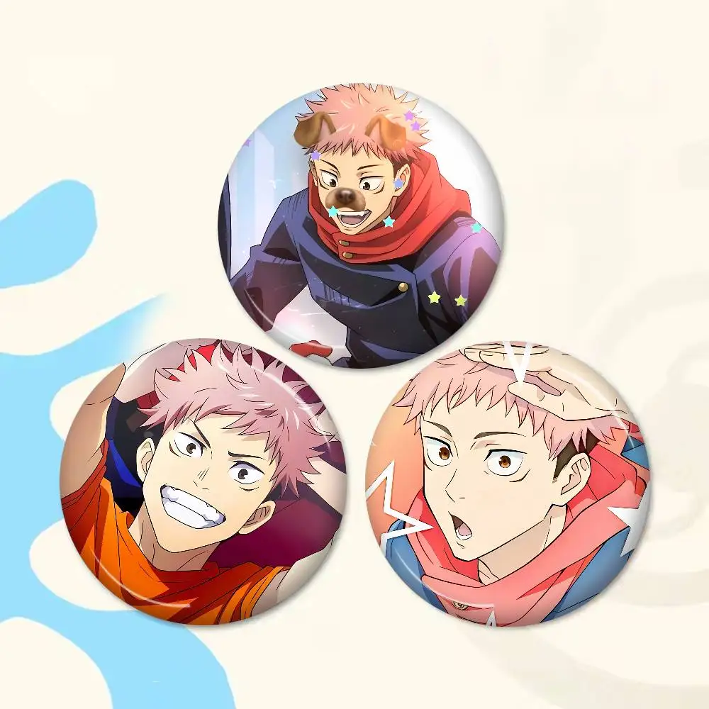 Anime Character Yuji Itadori New  Brooches Soft Button Pin Funny Silly Gnarpy on A Skateboard Meme Badge Gamer Collection Gifts