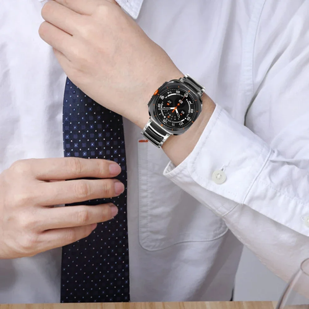 Cinturino in metallo ceramico per Samsung Galaxy Watch Ultra 47mm Bracciale di lusso in acciaio inossidabile Cinturino Galaxy Watch Ultra Accessori per cintura