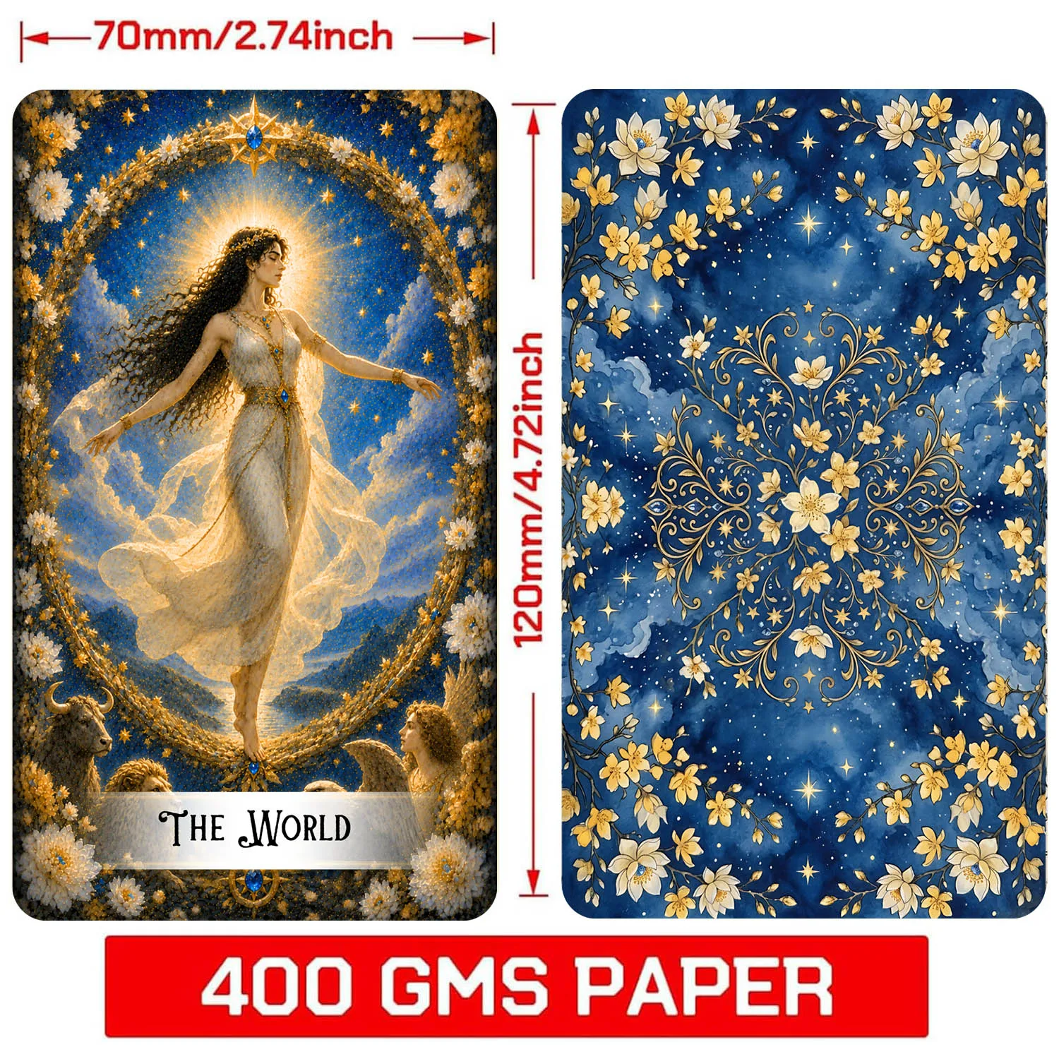 78 Tarot Cards, 13x8 Cm, Stellar Veil Tarot Deck, Paper Manual, Symbolic Designs, Unique Tarot Experience, Card Game