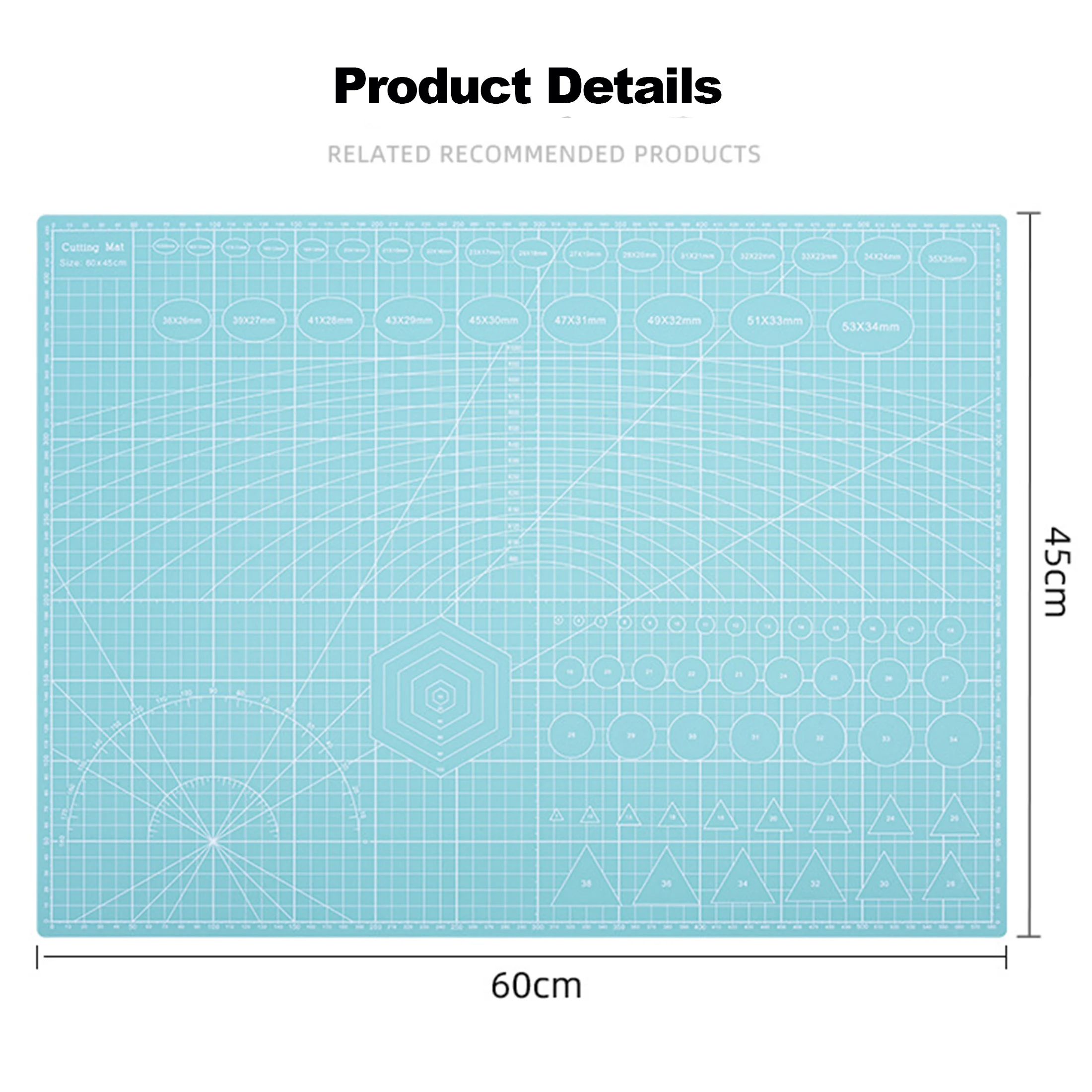 A2 Cutting Mat, Self Healing Sewing Mat, Rotary Craft Mat Double Sided 3-Ply Craft Cutting Board for Sewing Crafts Hobby Fabric