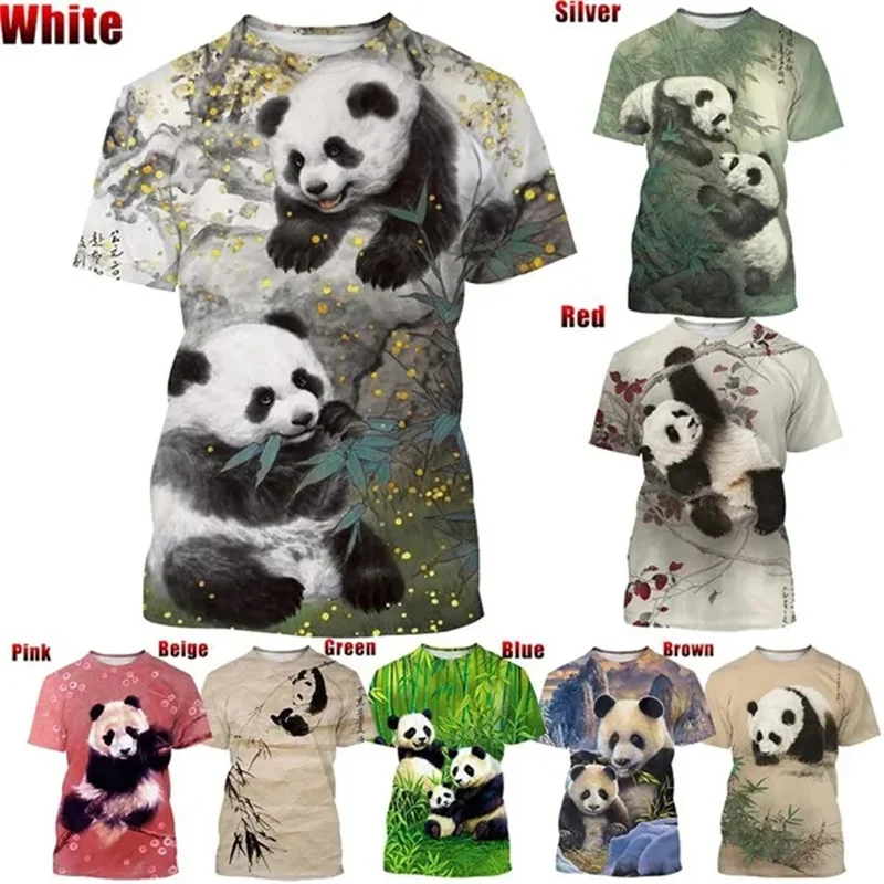 Hot Cute Panda 3D Printing Graphs T Shirt Popular Animal Casual O Neck Short Sleeve Top Fashion Summer Men Women Kid Tee Shirts