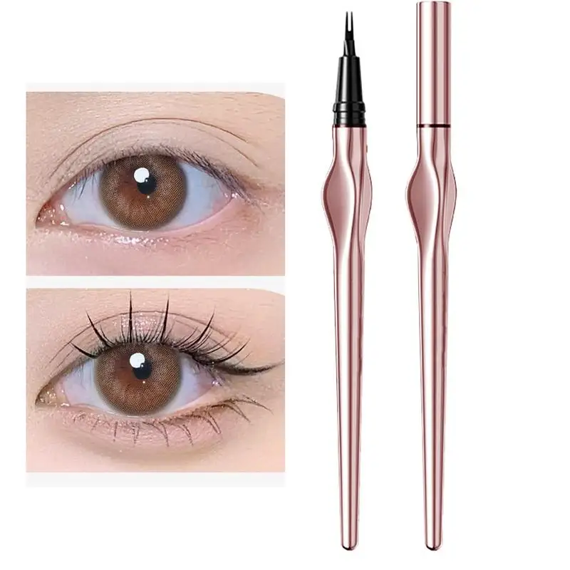 Double Tip Lower Eyelash Pencil Waterproof Double Forked Eyelash Pen Ultra-thin Liquid Eyeliner Natural Eye Brow Makeup Tool