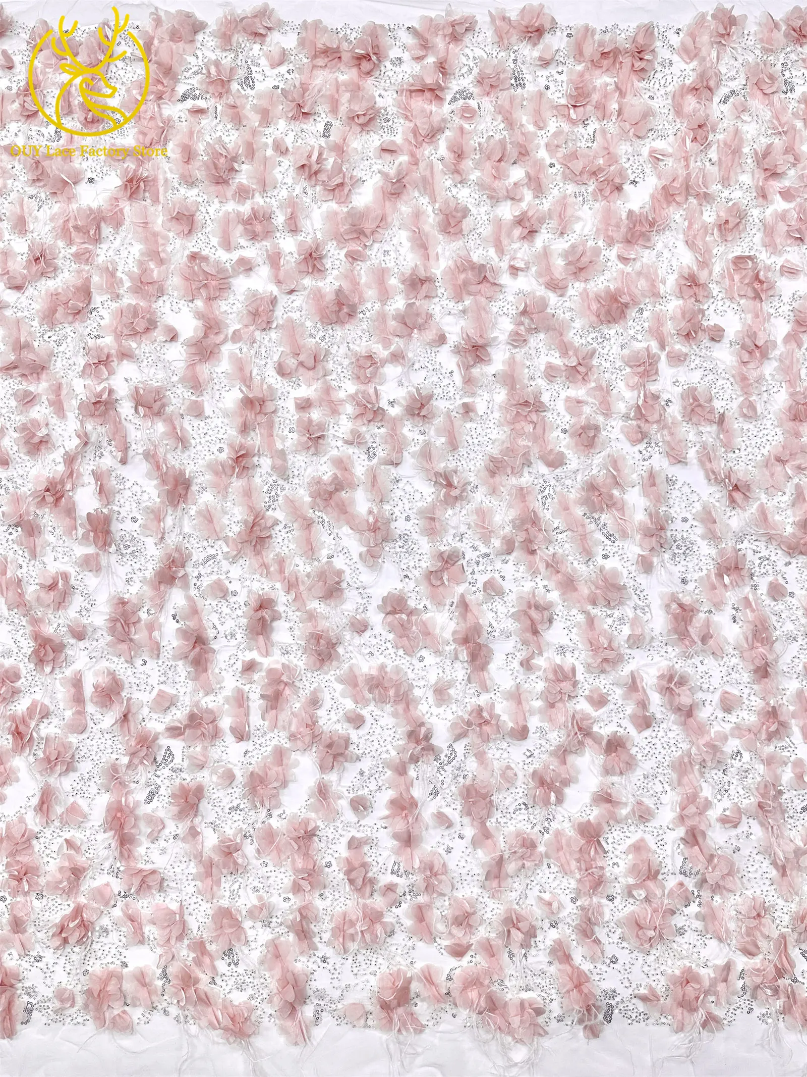 Exquisite 3D-Applikation Französische Pailletten Tüllspitze 2026 Hochwertige Perlenbesetzte Afrikanische Spitze Rotes Nigerianisches Hochzeits-Abendkleid – Detail 9