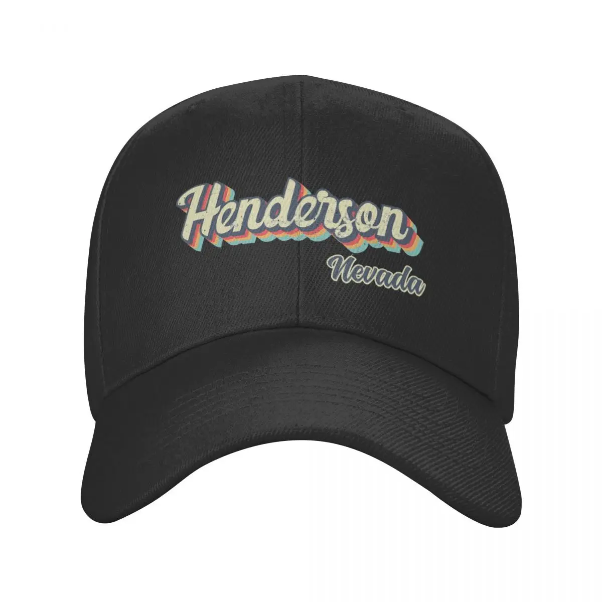 Henderson city Nevada Retro Vintage 70s rainbow Baseball Cap cute Luxury Cap Luxury Man Hat Men's Hats Women's