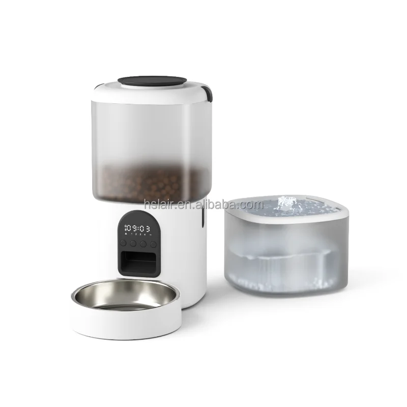 

Portable Stainless Steel Automatic Pet Feeder WiFi Camera Battery Powered Fresh Dry Food Water Storage Small Animals