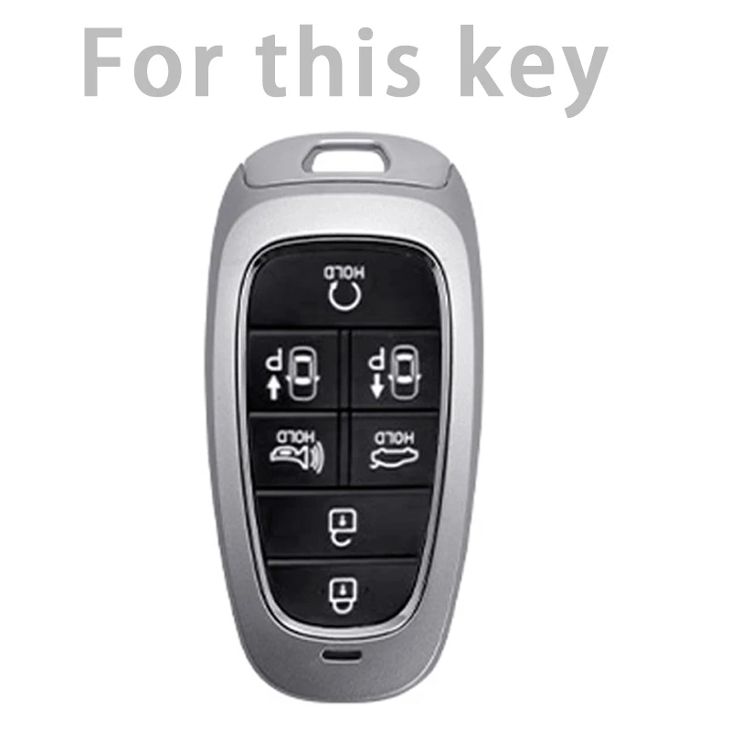 Soft TPU 7 Buttons Car Key Cover Case For 2020 2021 Hyundai Sonata Nexo DN8 Santa Fe TM Tucson NX4 Staria Ioniq Keychain