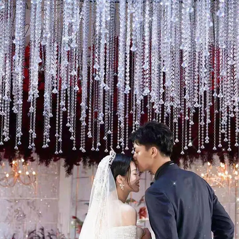 

Восьмиугольные стеклянные бусины для декора свадебных торжеств, отелей, штор, потолочного освещения, аксессуары в деревенском стиле