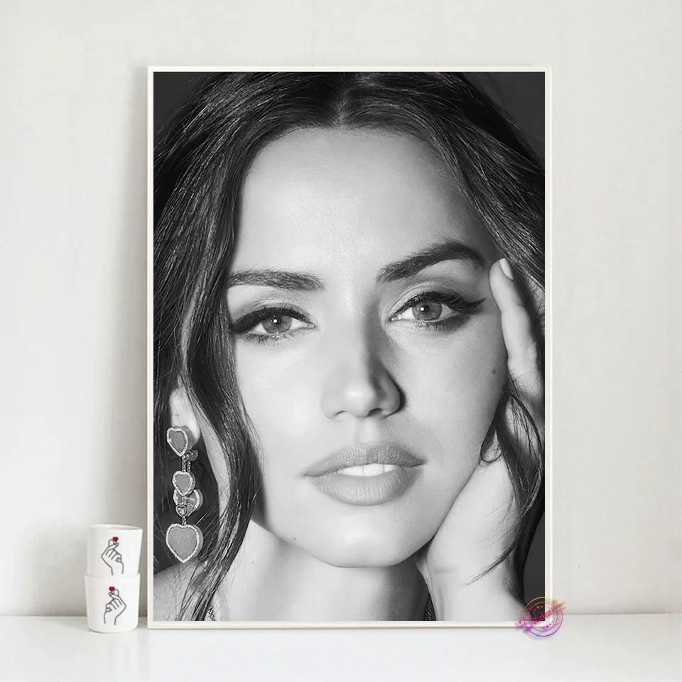 آنا دي أرماس المشارك فيلم ستار قماش الفن يطبع جدار صورة لغرفة المعيشة فتاة ديكور المنزل مروحة جمع الهدايا #4