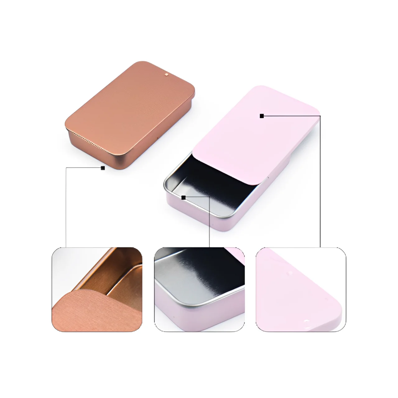 Mini Iron Box Slide Rectangular Empty Tins Storage Box Wedding Jewelry Pill Cases Tin Boxes Container Cosmetic Organizer
