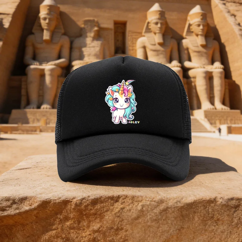 Unisex Adre Unicorn Print Mesh Baseball Cap, Duckbill Cap for Running, Walking, Camping - Multiple Colors Available - Ideal Gift