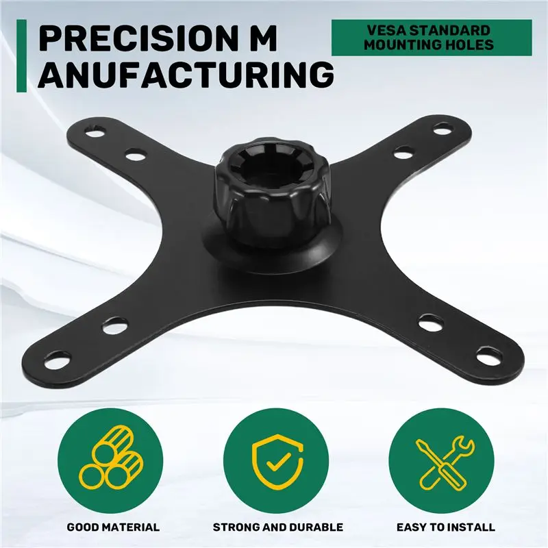 A08E-Portable Monitor Mounting Adapter Bracket Plate, 17Mm Ball Head To 100X100mm 75X75mm, Wall Mount Arm Mount Universal