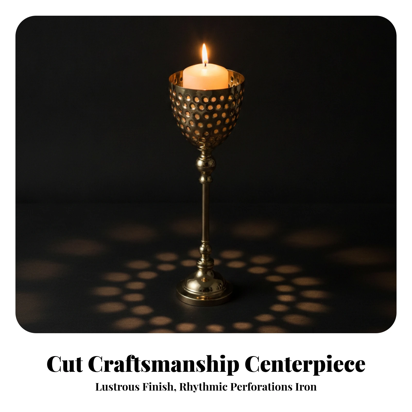 Flower Vase Gold-Tone Goblet Floral Urn Centerpiece Elegant Decor Classic for Wedding Planners, Weddings, Receptions